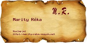 Marity Réka névjegykártya